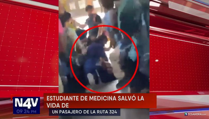 Una estudiante de Medicina auxilió a un pasajero que sufrió complicaciones de salud mientras viajaba en un autobús de la ruta 324