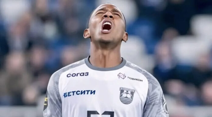 Brayan Gil marcó por segunda ocasión consecutiva con su equipo, FC Baltika, de la segunda división de Rusia.