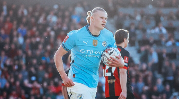 Haaland salió lesionado en el duelo de los cuartos de final de la FA Cup inglesa el domingo ante el Bournemouth.