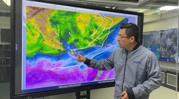 El MARN pronostica la presencia de vientos en varias zonas del país debido al flujo acelerado del noreste y este en Centroamérica.