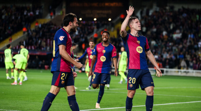 Barcelona venció por la mínima al Mallorca con el gol de Dani Olmo y amplió a siete puntos la ventaja sobre el Real Madrid.