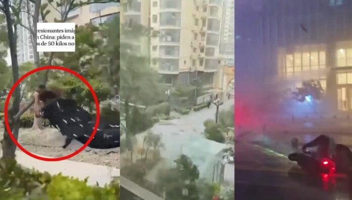 Autoridades meteorológicas de China han emitido una alerta naranja ante la presencia de vientos extremos que azotan varias zonas.