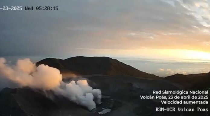 Las autoridades elevaron la alerta en el Parque Nacional Volcán Poás, en Costa Rica, debido al incremento en la actividad eruptiva.