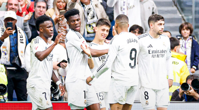 Real Madrid derrotó con doblete de Mbappé al Celta de Vigo y se mantiene a cuatro puntos del líder Barcelona en el campeonato liguero.