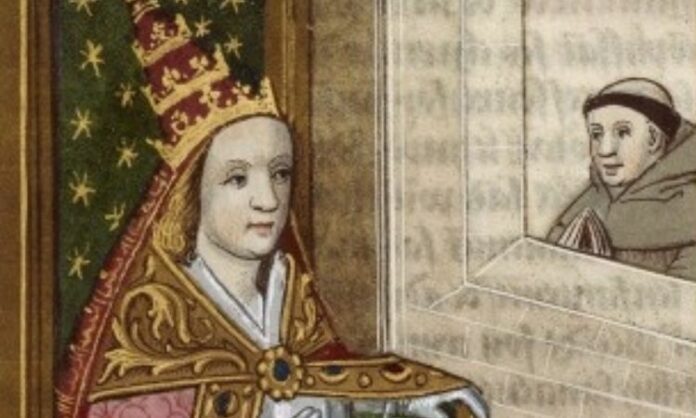 ¿Una mujer papa Historia de Juana, la papisa La historia de la mujer papa de la iglesia católica en el siglo IX surgió en Europa medieval.