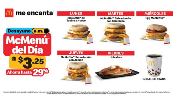 McDonald´s ofrece una deliciosa variedad de desayunos llenos de energía y mucho sabor que hacen que tu día inicie de la mejor manera.