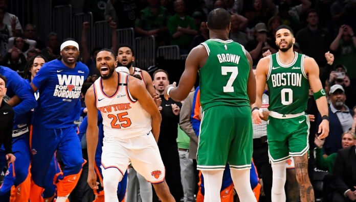 Knicks vencieron a los Boston Celtics Los Knicks de New York pusieron 2-0 la serie ante los Celtics de Boston, mientras que, el Thunder vapuleó a los Nuggets.