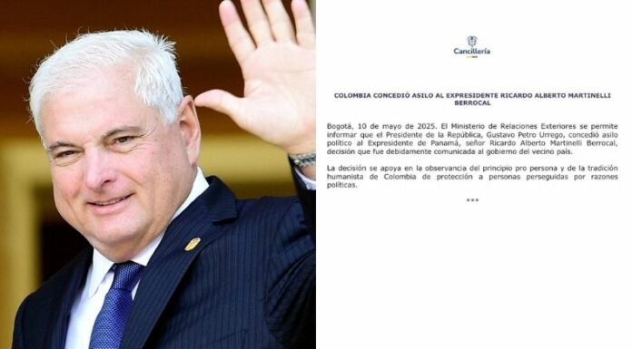 Martinelli viajó a Colombia tras permanecer más de tres meses refugiado en la embajada de Nicaragua en Ciudad de Panamá.