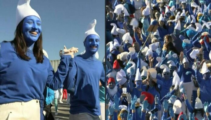 Los Pitufos conquistan una ciudad francesa y logran récord mundial Los Pitufos invadieron el fin de semana las calles de Landerneau, una pequeña ciudad francesa para alcanzar una hazaña mundial.