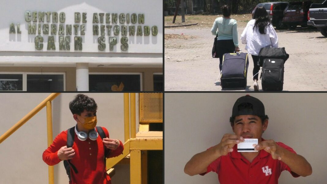 Migrantes de Honduras y Colombia que se “autodeportaron” regresaron a sus países en el primer vuelo impulsado por la política de Trump.