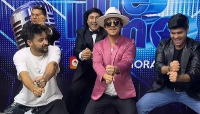 El imitador internacional de Bruno Mars sorprendió al público salvadoreño al unirse a los finalistas de “Yo me llamo” para bailar el tradicional “Atol de Elote”, interpretado por Jhosse Lora.
