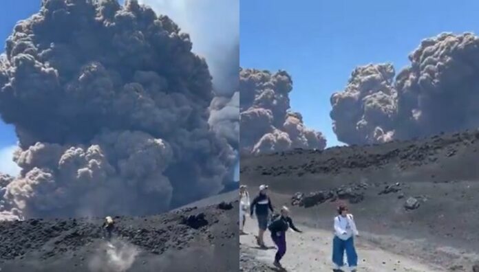 Monte Etna entra en erupción y provoca alarma en Sicilia El monte Etna, el volcán activo más alto de Europa, lanzó este lunes una gran nube de ceniza y gas tras el colapso parcial de su cráter.