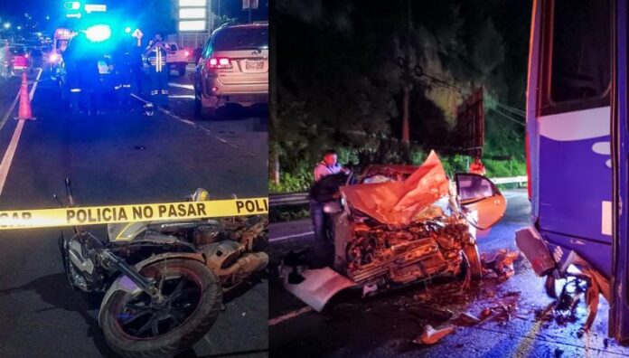 Tres fallecidos y al menos nueve lesionados en accidentes de tránsito Una racha de accidentes registrada en las últimas horas ha dejado como saldo tres fallecidos y al menos nueve lesionados.