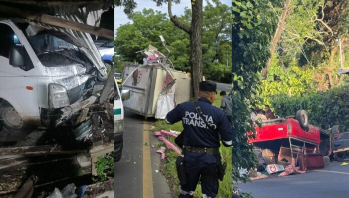 Uno de los accidentes ocurrió en Nahuizalco. Varias personas entre ellas menores de edad resultaron lesionadas.