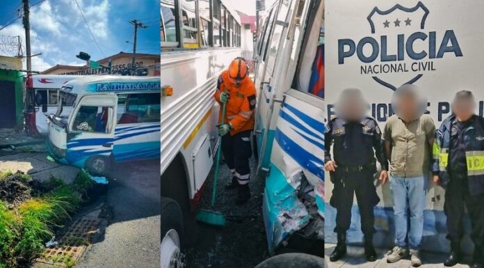 Un accidente entre unidades del transporte colectivo dejó más de una docena de lesionados en la capital. Dos conductores fueron capturados por conducción peligrosa.