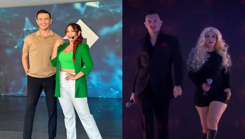 Miguel Bosé y Paulina Rubio sorprenden en el set de Prendi2 Prendi2, el programa que se transmite cada domingo, sorprendió a la audiencia con la llegada de Miguel Bosé y Paulina Rubio que interpretaron la canción