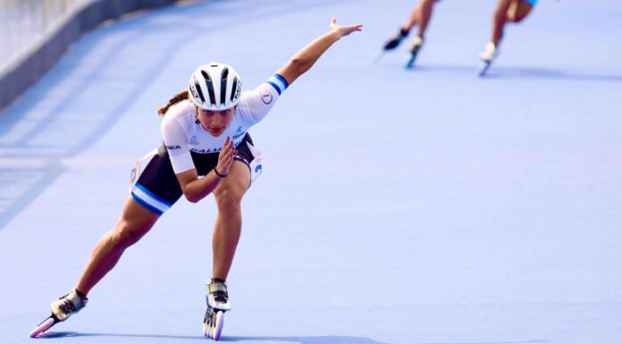 La patinadora salvadoreña, Ivonne Nóchez compitió en los 100 metros carriles en la categoría senior de Velocidad de Clubes y Naciones.