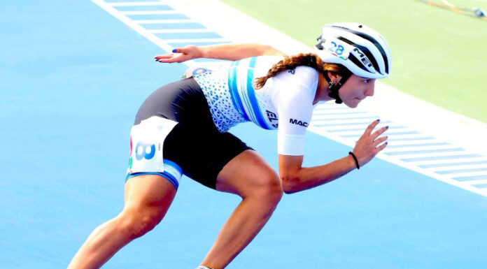 La patinadora salvadoreña, Ivonne Nóchez compitió en 200 metros meta contra meta en la categoría senior de Velocidad de Clubes y Naciones.