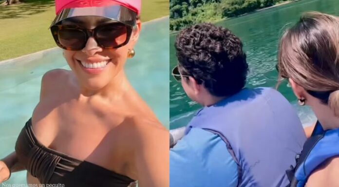 Luciana Sandoval disfrutó de una escapada romántica junto a su esposo en el lago de Coatepeque.