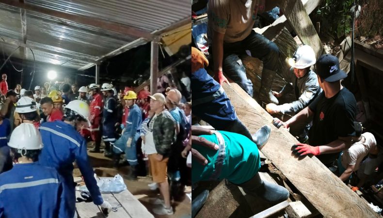 Rescatan con vida a 18 trabajadores atrapados en una mina en Colombia