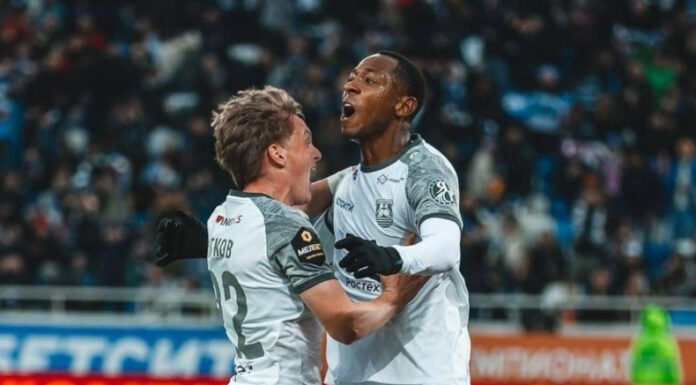 El delantero salvadoreño Brayan Gil anotó el primer gol de la temporada 2025-26 en la Premier League de Rusia con el FC Baltika.