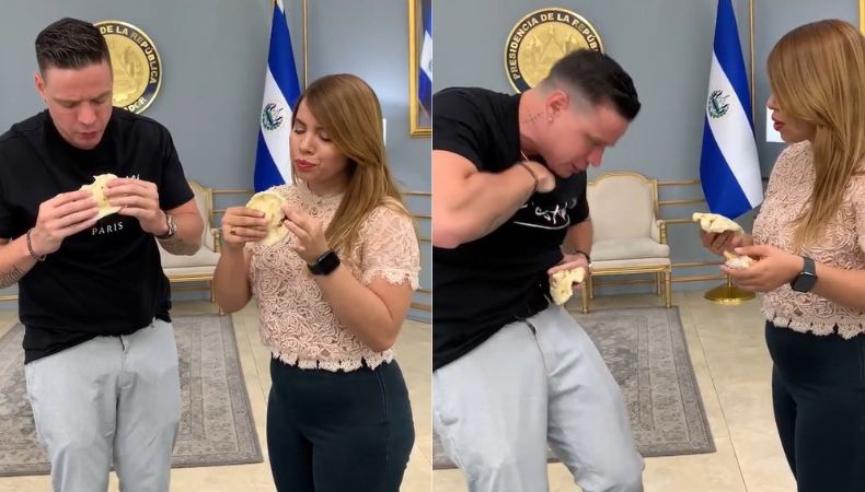 El creador de contenido venezolano probó por primera vez las pupusas durante su visita a El Salvador. No solo las disfrutó, también las preparó.