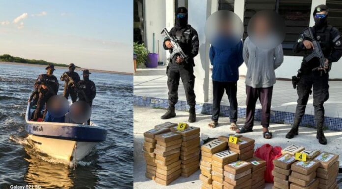 El titular del Ministerio de Justicia y Seguridad Pública informó que una embarcación que transportaba droga fue interceptada.