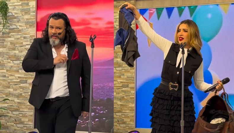 Larissa Graniello y el chef Beltrán escenificaron la canción “Olvídame y pega la vuelta” como parte de un reto que desató risas y una cachetada inesperada.