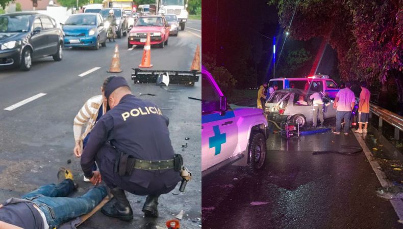 Varias personas resultaron lesionadas en diferentes accidentes de tránsito registrados en las últimas horas en distintos puntos del país.