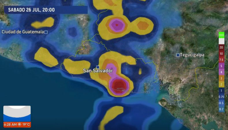 Estas lluvias serían mucho más intensas a partir de mañana sábado, en horas de la noche y el domingo, por el paso de una Onda Tropical.