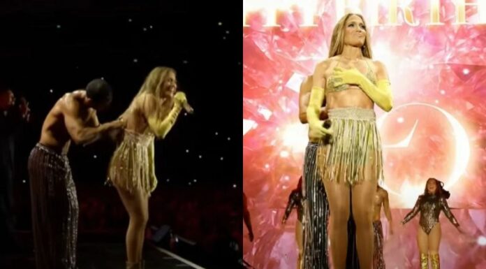 Durante un concierto en Varsovia, la artista celebraba su cumpleaños cuando su falda cayó al suelo. Sin embargo, eso no la detuvo y continuó con el espectáculo.