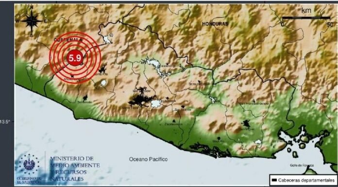 Fuertes sismos de 5.9 y 5.6 sacuden el territorio salvadoreño