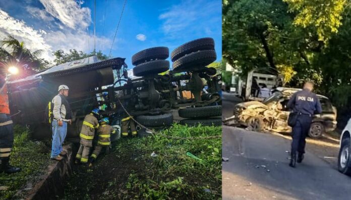 Pipa que transportaba gas licuado vuelca en Moncagua, San Miguel Un accidente de tránsito se registró esta mañana en el kilómetro 122 de la carretera Panamericana en Moncagua, San Miguel Centro.