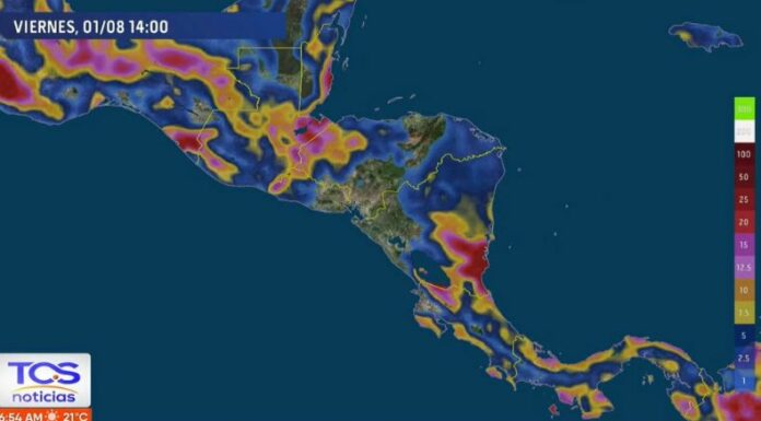 Pronósticos de estaciones de TCS en el Área Metropolitana de San Salvador indican promedios de 2 a 3 milímetros, desde hoy hasta el sábado.