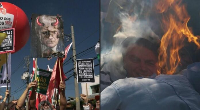 Cientos de brasileños protestaron en varias ciudades para defender la soberanía nacional y rechazar el arancel del 50 % impuesto por Trump a Brasil.