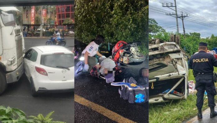 Múltiples accidentes de tránsito dejan lesionados en distintos puntos del país Volcadura, choques y atropellos marcaron una jornada con alto número de emergencias viales en El Salvador. Autoridades piden precaución al conducir.