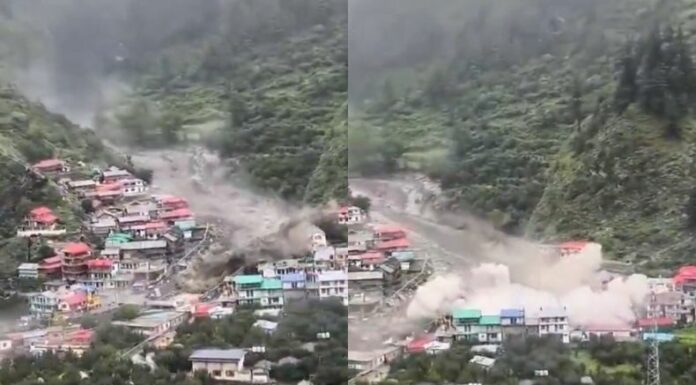 Lluvias torrenciales provocaron una crecida repentina y un deslizamiento de tierra que arrasaron con parte del pueblo turístico de Dharali, en el estado de Uttarakhand.
