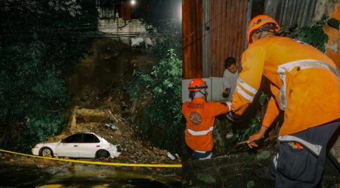 Fuertes lluvias provocaron el colapso de un muro en una vivienda ubicada en la calle a Mariona en Mejicanos, San Salvador Centro.