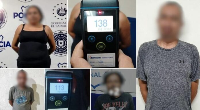 Las autoridades detuvieron a cuatro personas acusadas de conducir en estado de ebriedad. Los implicados enfrentarán procesos por el delito de conducción peligrosa.