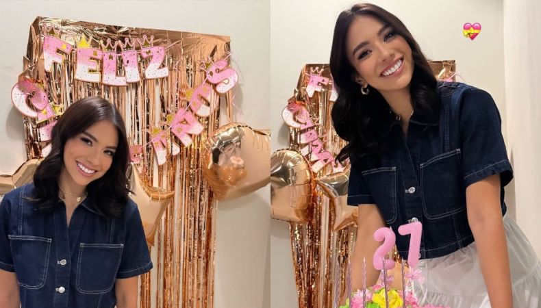 La conductora de “Play” festeja su cumpleaños con pastel, piñata y mensajes especiales de sus padres y amigos.