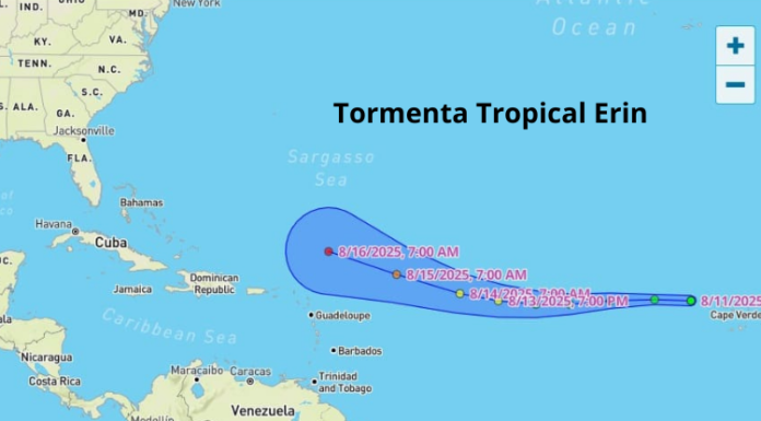 La tormenta tropical Erin podría convertirse en el primer huracán de este año en el Atlántico