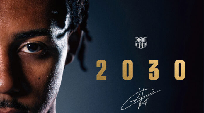 El defensa francés, Jules Kounde, renovó su contrato con el Barcelona hasta el final de la temporada 2029-30.