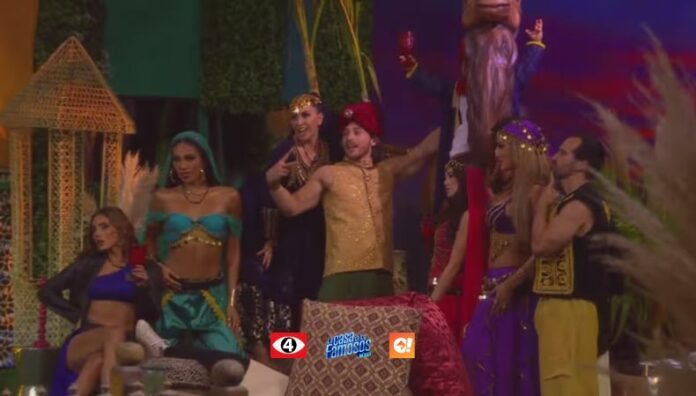 Elaine Haro le arrebata el poder a Aldo de Nigris y salva a Mariana Botas La actriz venció a Aldo De Nigris en la prueba de salvación y sorprendió al liberar a su compañera de cuarto de la placa de nominados. La noche cerró con una fiesta árabe en