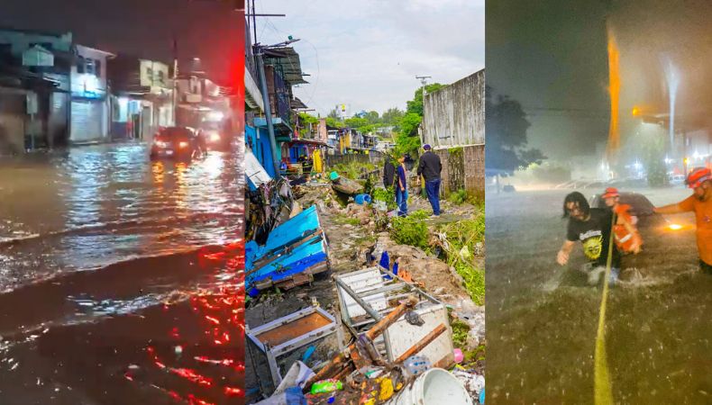Diferentes puntos de San Salvador se inundaron anoche tras las intensas lluvias, afectando calles, viviendas y zonas de alto tránsito.