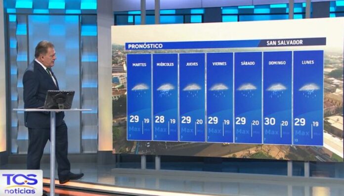 Hoy pasará una Onda Tropical y se tendrán lluvias toda la semana Hoy se tienen posibilidades bastante altas de lluvia por el paso de nueva Onda Tropical por El Salvador y arrastre de humedad para mañana.