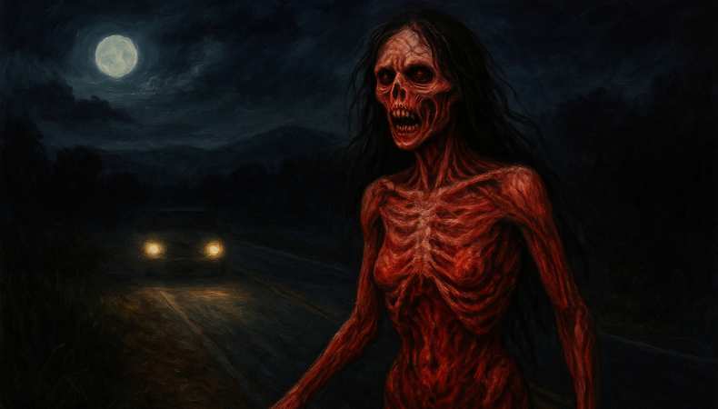 La Descarnada: La mujer sin piel que aterra las carreteras solitarias