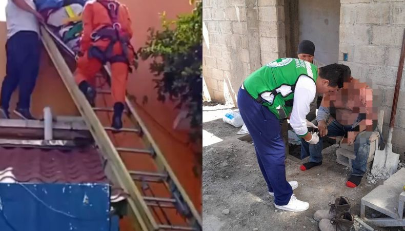 Dos hombres resultaron lesionados tras recibir descargas eléctricas mientras realizaban trabajos en San Salvador Centro en Nuevo Cuscatlán.