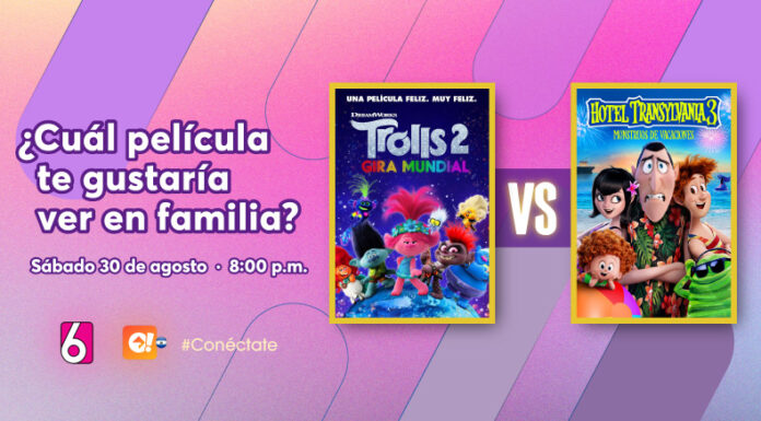 La animación llega a Canal 6 con dos espectaculares películas: “Trolls 2” y “Hotel Transilvania 3”.
