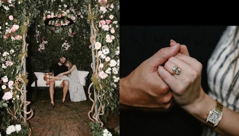 La cantante confirmó en redes sociales su compromiso con el jugador de la NFL, compartiendo imágenes que captaron el momento de la propuesta.