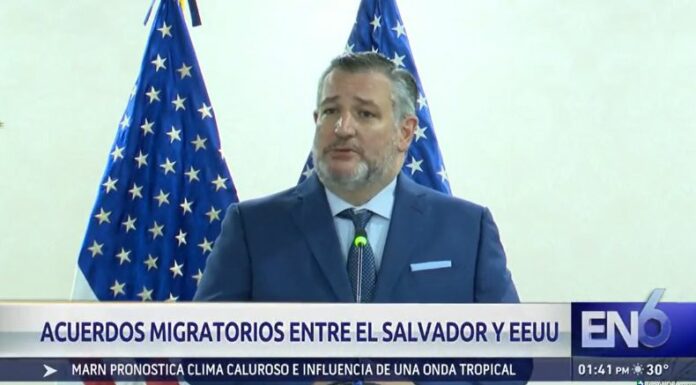La visita al país del senador republicano Ted Cruz busca reforzar las relaciones entre Estados Unidos y El Salvador.